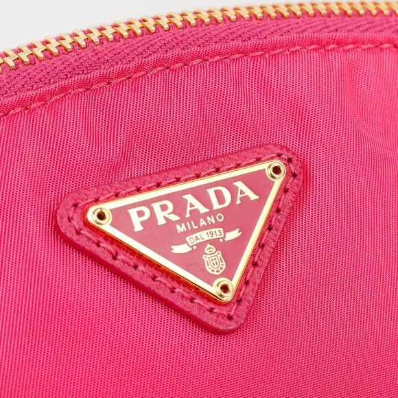 Prada Vintage Fuschia Pink Tessuto Nylon Wristlet Pouch - Picture 8 of 12